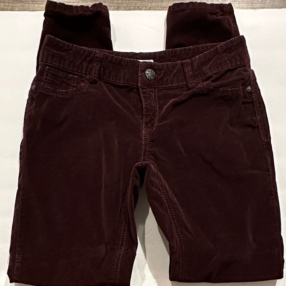 XHilaration maroon Burgundy velvet velour skinny jeans Pants size 9 - Picture 3 of 7
